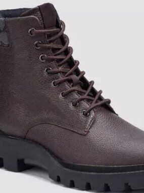 Coach Men\'s Brown Leather Lace-Up Boots with Black Lug Soles Lug Sole Boot | Other Shoes | Coach | COACH® main image 4
